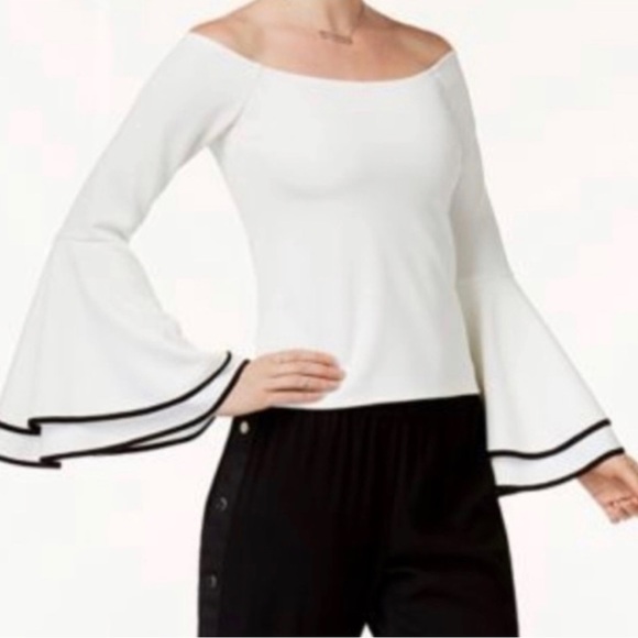 Beautiful Classy Bell Sleeve Off the Shoulder Top by Bar lll size Small - Picture 2 of 4